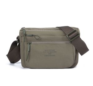 Nylon Crossbody Shoulder Bag Multi Zipper Pockets Water-Repellent Adjustable <b>Strap</b> Lightweight Large Capacity Fashion - Product Image 2