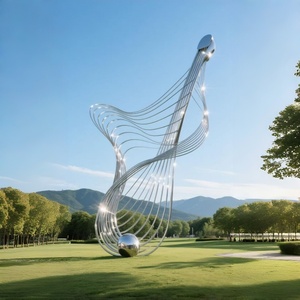 Estatua de Acero Inoxidable Retro con Diseño Realista de Instrumento, Estructura Integrada Estable para la Creación de Ambiente Musical en Parques Culturales - Product Image 2