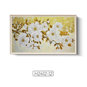 Vietnam Wholesale Gold Leaf Floral Wall Art Luxury Handmade Decorative <b>Painting</b> OEM ODM Service Model M2412-12 - Product Image 1