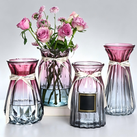 Vase en verre dégradé nordique, moderne et simple, pour la décoration florale de bureau, de la maison ou de mariage