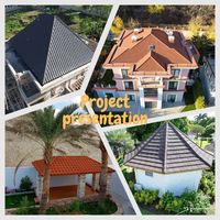Tuiles de toit en acier revêtu de pierre de qualité supérieure, design traditionnel, résistantes à la chaleur, ondulées, pour la toiture des villas