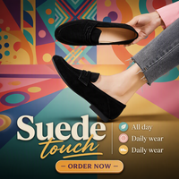 Varsavvas Mocassins en daim pour femme, plats, à enfiler, simples, confortables, à semelle souple, en cuir véritable, pour l'été, modèle Bean, pour commande internationale