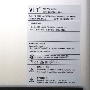 Convertisseur de fréquence Danfoss 134F8468 FC-102N160T4E5MH2XGC7 VLT, variateur de vitesse AC, automatisation industrielle - Product Image 1