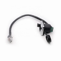 Connecteur de câble ethernet RJ45 étanche, pour panneau, corps en alliage de zinc, en plastique et cuivre, 2 pièces