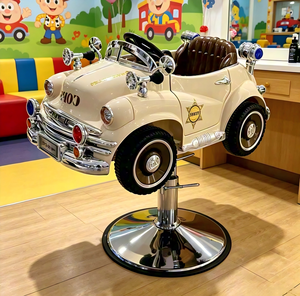 Fauteuil de coiffure pour enfant en forme de voiture de police vintage ludique et attrayante avec levage hydraulique pour la <span class=keywords><strong>coupe</strong></span> de <span class=keywords><strong>cheveux</strong></span> des tout-petits - Product Image 4