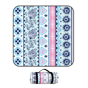 Wholesale Customized Bohemian Style, Polyester Oxford Waterproof Foldable Kids Baby Strap Three Layer Thick Picnic Mat <b>Blanket</b>/ - Product Image 6