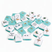 Festival de l'approvisionnement 2026 : Ensemble de Mahjong américain de luxe 160 pièces en acrylique émeraude, Cadeau pour soirée de jeu, OEM personnalisé, Stock US |   3-7 jours