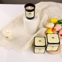 Venta al por mayor de lujo 50gSoy cera vela perfumada recuerdo esmerilado transparente romántico boda decoración regalo vela perfumada con caja