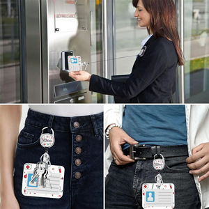 Easy-pull buckle, horizontal card <b>holder</b>, UV printed webbing, lanyard, Nurses' Day gift, syringe, medical staff name tag, <b>ID</b> - Product Image 2
