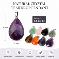 Pendentif en pierre de guérison en cristal naturel facetté en forme de goutte d'eau, quartz rose, améthyste, pierre précieuse en forme de larme, breloques, collier, bijoux Chakra