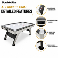 Table de hockey sur air de 7 pieds (84 pouces), blanche brillante, électrique, avec plateau de jeu et marqueur électronique pour bar sportif