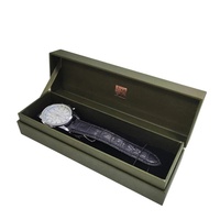 Estuche de Lujo Hecho a Mano para Relojes y Correas con Logotipos Personalizados, Grabado en Relieve, Forro de Esponja y Laminado Mate