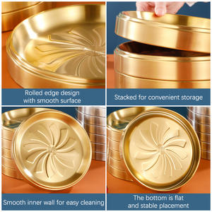 Kore Tarzı 304 Paslanmaz Çelik Güveç Hazırlama Tabağı, Mutfak Self Servis Sofra Takımı, İstiflenebilir Barbekü Tabağı - Product Image 4