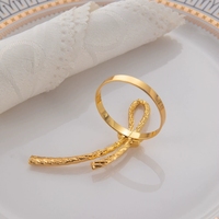 Anneaux de serviette en alliage doré en forme de nœud papillon, porte-serviettes ajourés pour réceptions de mariage, dîners, décorations de table et fournitures de banquet