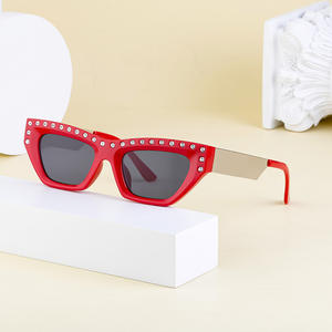 Nuevas gafas de sol de moda con forma de ojo de gato y diamantes de imitación para mujer, montura de PC UV400, gafas de sol de clase 2 ZS 98067 - Product Image 4