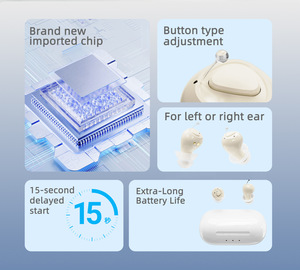 <span class=keywords><strong>Aides</strong></span> <span class=keywords><strong>auditives</strong></span> CIC invisibles rechargeables, mini amplificateur sonore intra-auriculaire avec étui de charge pour seniors et adultes, vente en gros - Product Image 3
