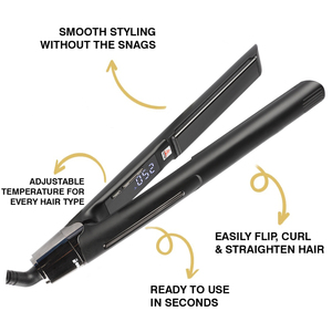 <span class=keywords><strong>Lisseur</strong></span> électrique LinkBeauty Premium double tension 100-240V avec écran LCD, plaques fines en titane de 1 pouce, traitement à la kératine, arrêt automatique - Product Image 2