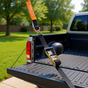 Sangle de fixation à cliquet Vevor 2 po x 8 pi en polyester avec crochet en S et poignée rembourrée, résistance à la rupture de 11128 lb pour la sécurisation des charges - Product Image 2