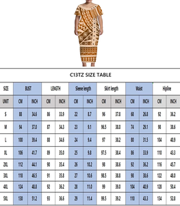 Op Maat Gemaakte Ronde Hals Ontwerp Vrouwen 2-delige Jurk Plus Maat Tonga Samoan Puletasi Jurk Met Korte Mouwen, Polynesische Tribale Print - Product Image 6