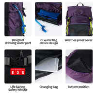 Sac à dos pliable ultra-léger personnalisé, grande capacité, sac à dos souple pour l'escalade, l'alpinisme, le camping, la randonnée