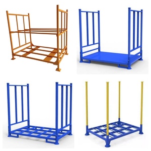 <strong>Factory</strong> Supply Industrial Logistics Foldable Stacking <strong>Rack</strong> Rolling Steel Cage Trolley Metal Shelves for Putting Cargo and <strong>Tires</strong> - Product Image 1