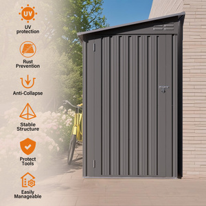 Caseta de Almacenamiento Exterior de 4x9 Pies, de Acero Galvanizado, para Herramientas de Jardín, con Puerta con Cerradura, Impermeable, para Patio Trasero - Product Image 3