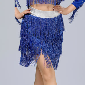 Yüksek Kaliteli <span class=keywords><strong>M</strong></span>-XL Latin Dans Performansı Balo Elbisesi Çok Katmanlı Parlak Püsküllü Tığ İşi Yarı<span class=keywords><strong>m</strong></span> Etek Pullu Nefes Alabilen Kadınlar İçin - Product Image 3