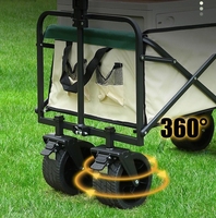 Chariot de plage robuste à grande capacité, chariot utilitaire pliable, chariot d'extérieur, chariot portable pour le jardin, le camping, les courses