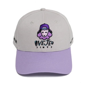 Venta al por mayor de moda de 6 paneles estructurados 2 tonos gorra de algodón personalizado plano bordado logotipo de las mujeres Casual Hip <span class=keywords><strong>Pop</strong></span> gorras de béisbol europeas - Product Image 2