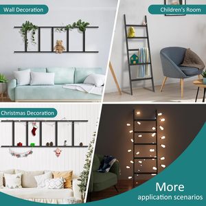 Coperta scala di bambù 5 strati <span class=keywords><strong>porta</strong></span> <span class=keywords><strong>asciugamani</strong></span> coperta trapunta portasciugamani Rack decorativo rustico fattoria scaletta per la casa - Product Image 2