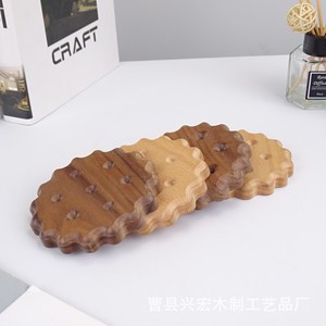 Sous-verres en bois de forme de dessin animé, design irrégulier en bois massif, tapis pour tasses à thé pour la maison et la cuisine - Product Image 3