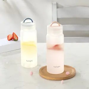 Креативная матовая стеклянная бутылка для воды 420 мл без бисфенола А Solhui, японские бутылки для сока с крышкой