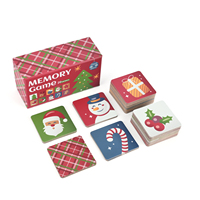 Impression personnalisée pour enfants Cartes flash éducatives Jeu de cartes mémoire assorties de Noël pour garçons et filles enfants
