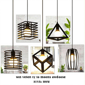 Lampadario a sospensione industriale vintage americano retrò in ferro battuto nero a 3 teste, dimmerabile, per caffetteria - Product Image 2