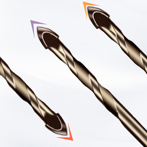 Đa chức năng dài lục giác thẳng khoan bit Bốn lưỡi hợp kim xoắn cho Thủy Tinh Thủy Tinh gạch men Bốn lưỡi hợp kim - Product Image 3