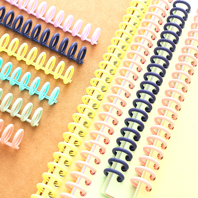 Office Supplies A4/A5 Size Pp Plastic Book Binders Spiral Coil Clips Multicolor Loose Leaf Rings Book Custom Binder