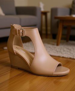 Kenneth Cole Reaction Sandales à talons compensés Gracie pour femme, bout ouvert, dessus en PU, semelle extérieure en caoutchouc rembourrée, toutes saisons - Product Image 2