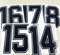 Individuelle Fußball-Trikot-Nummern, DTF-Transferdesigns, Buchstaben, Namen und Nummern, Etiketten-Transferaufkleber für Teams