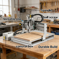 JS-1500W 4060/6090/3040 Kleine CNC-machine, 3/4-assige vierkante rail desktopfrees voor hobby-houtbewerking en metaalgravure