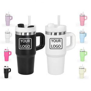 Custom logo 14 oz Children Stainless Steel Tumblers Car Outdoor Sports Travel Mug Gift 14oz Kids Tumbler <b>with</b> Handle and <b>Straw</b> - Product Image 1