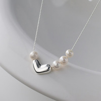 Collier en argent tendance, argent sterling 925, collier irrégulier pour homme, pendentif en forme de cœur pour couple