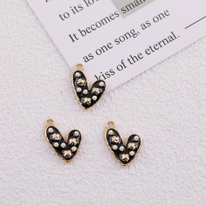Pearl Heart Alloy Charm Pendant DIY Jewelry Accessory For <b>Bracelet</b> Necklace Earring Making Multicolor Bezel Setting Unisex - Product Image 3