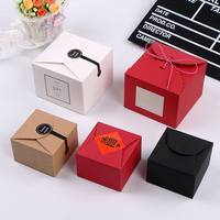 Boîte cadeau minimaliste écologique en papier kraft jetable, petite, à bords festonnés, avec doublure en éponge, pour cosmétiques et bijoux