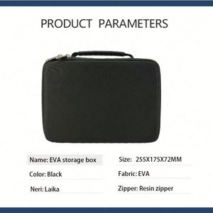 Étui professionnel personnalisé noir en EVA rigide pour fer à friser, avec poignée en plastique, étanche, pour voyage, outil de barbier, étui de rangement durable - Product Image 6