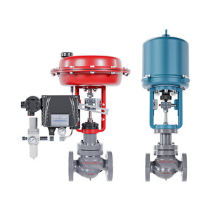 Vanne de régulation à diaphragme pneumatique PN16 DN25 avec positionneur et régulateur pour la régulation de pression - Product Image 1