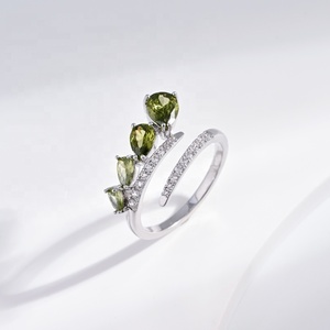 Anillo de compromiso retro de plata de ley 925 con piedra natural, joyería fina, anillo de corazón de circonita para mujer, ideal para el verano. - Product Image 3