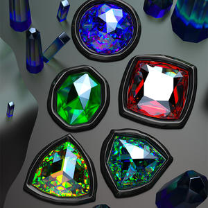 Série Gemstone 2 Tête de tampon en cuivre à relief irrégulier, imitation diamant, pour décoration de sceau - Product Image 2