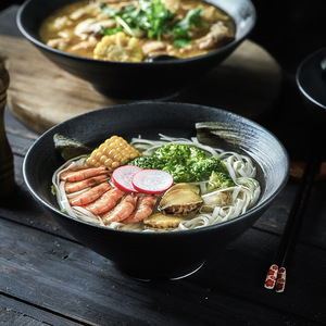 Ensemble de vaisselle pour Restaurant, bol <span class=keywords><strong>Ramen</strong></span> en pour salade de riz, bol en céramique <span class=keywords><strong>japonais</strong></span> fait à la main, vente directe d'usine, 6 pièces - Product Image 4