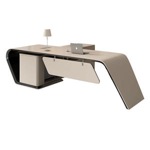 Modularer, moderner Chefschreibtisch mit Schubladen und Stauraum, Tischplatte aus Kiefernholz - Product Image 6