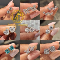 Boucles d'oreilles de luxe en or 10K 14K 18K avec diamants de laboratoire taille cœur certifiés IGI, à fermoir à vis, unisexe, de la marque ZuanFo Factory